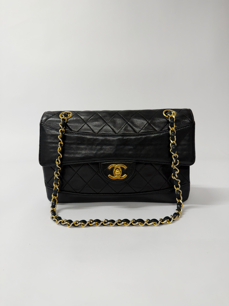 Chanel Classic Flap Bag — Black Lambskin with 24K Gold Hardware, 1989-1991